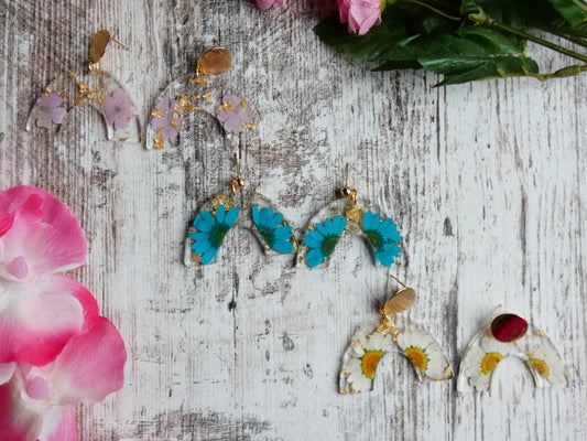 Flower rainbow earrings